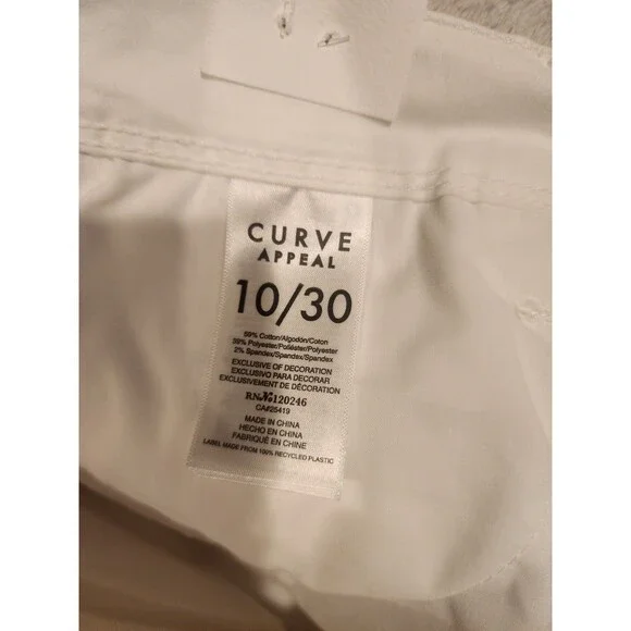 Curve Appeal Jeans White Capri Stretch Denim Women Size 10/30 - Picture 9 of 9